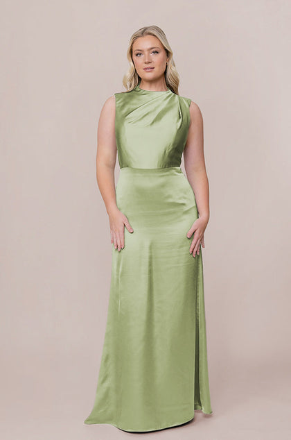 Diana Satin Dress | Made To Order | Matcha