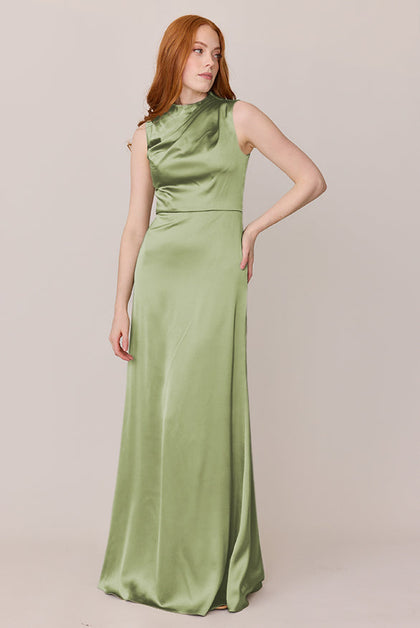 Diana Satin Dress | Made To Order | Matcha
