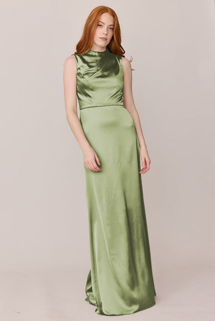 Diana Satin Dress | Made To Order | Matcha