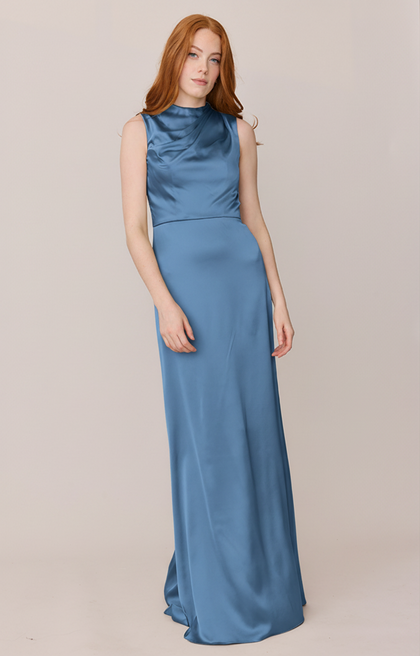 Diana Satin Dress | Made To Order | True Blue
