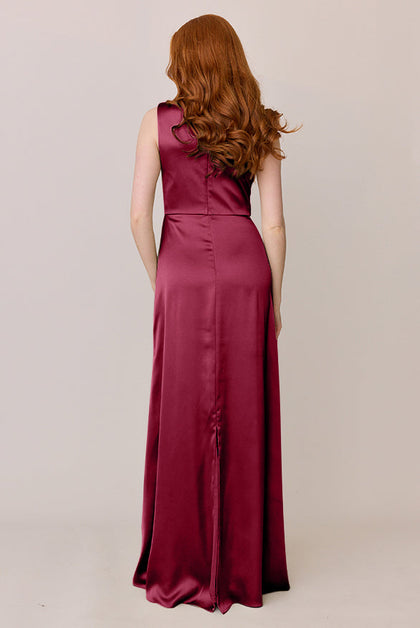 Diana Satin Dress | Made To Order | Berry