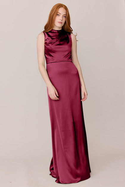 Diana Satin Dress | Made To Order | Berry