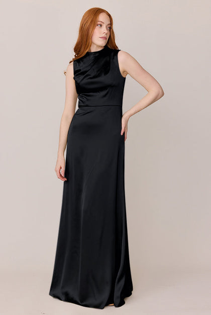 Diana Satin Dress | Made To Order | Black