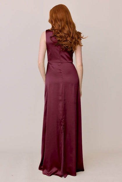 Diana Satin Dress | Made To Order | Cabernet