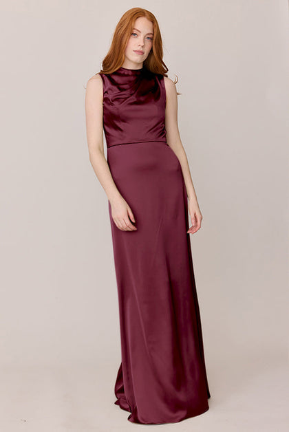 Diana Satin Dress | Made To Order | Cabernet