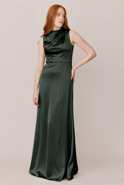 Diana Satin Dress | Made To Order | Deep Olive