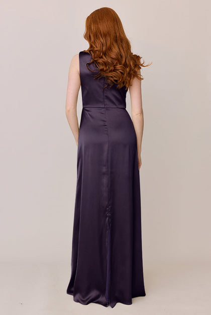 Diana Satin Dress | Made To Order | Eggplant