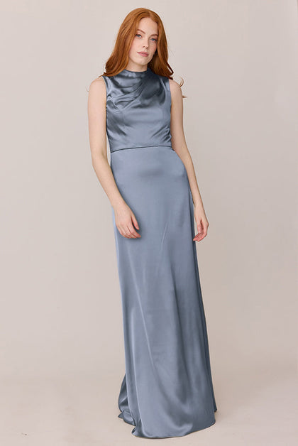 Diana Satin Dress | Made To Order | French Blue