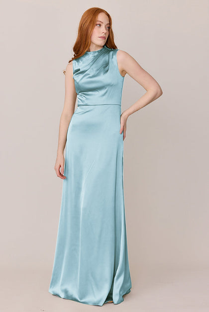 Diana Satin Dress | Made To Order | Light Blue