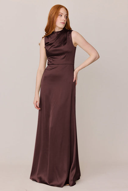Diana Satin Dress | Made To Order | Mahogany