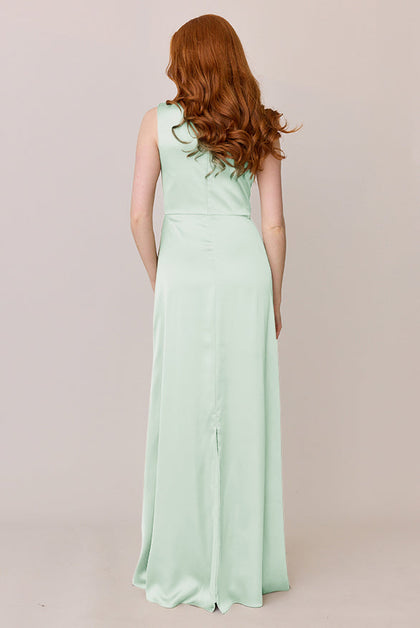 Diana Satin Dress | Made To Order | Pistachio