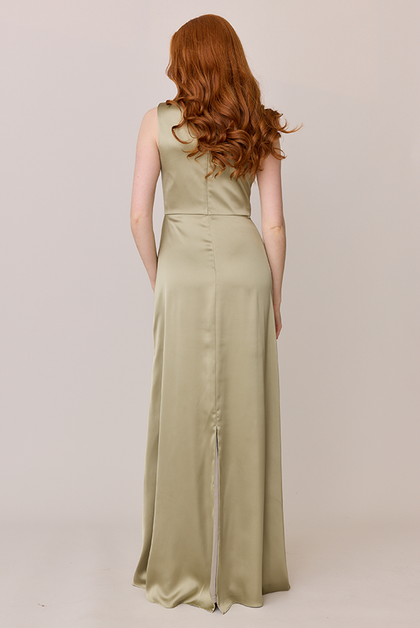 Diana Satin Dress | Made To Order | Sage