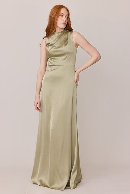 Diana Satin Dress | Made To Order | Sage