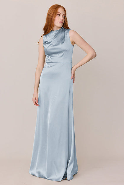 Diana Satin Dress | Made To Order | Sky Blue
