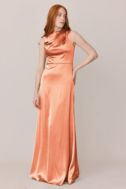 Diana Satin Dress | Made To Order | Tangerine