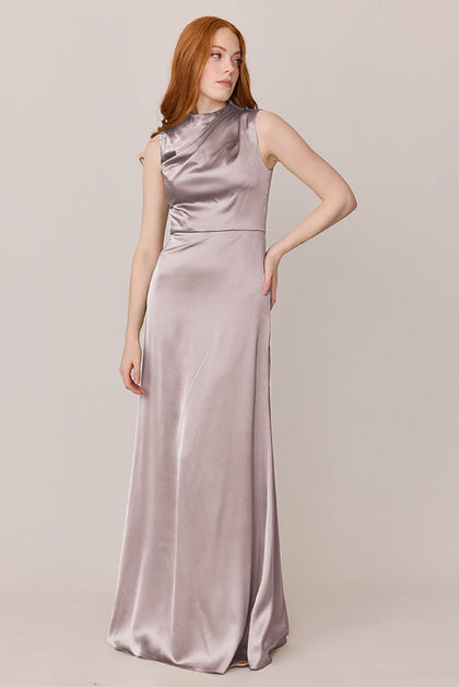 Diana Satin Dress | Made To Order | Taupe
