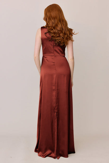 Diana Satin Dress | Made To Order | Rust