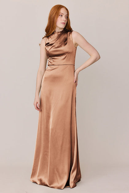 Diana Satin Dress | Made To Order | Toffee