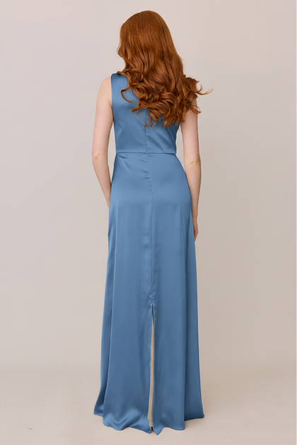 Diana Satin Dress | Made To Order | True Blue