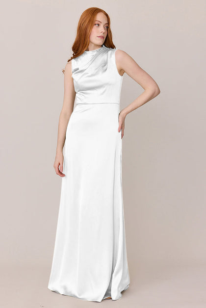 Diana Satin Dress | Made To Order | White Pearl