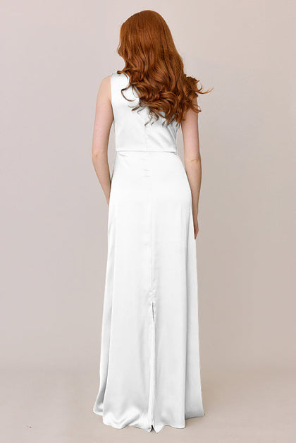 Diana Satin Dress | Made To Order | White Pearl
