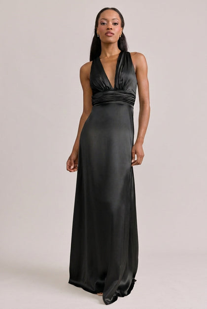 Dylan Satin Dress | Black