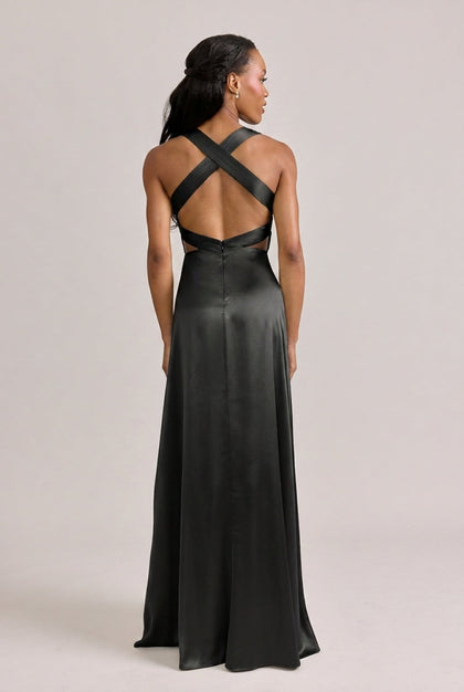 Dylan Satin Dress | Black