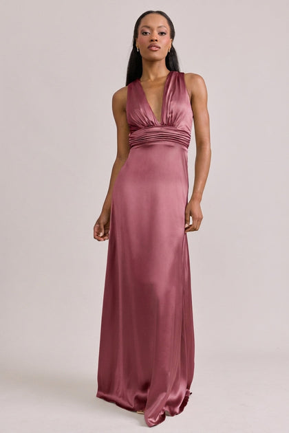 Dylan Satin Dress | Made To Order | Raspberry