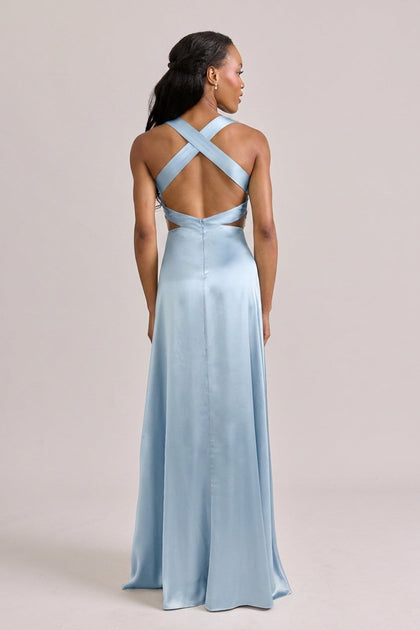 Dylan Satin Dress | Sky Blue