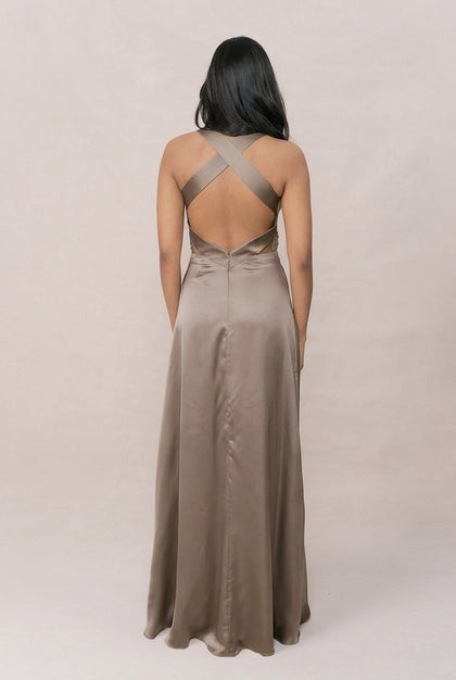 Dylan Satin Dress | Made To Order | Truffle