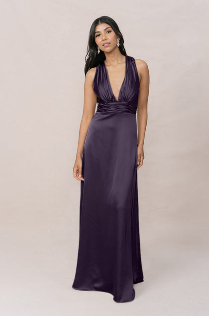 Dylan Satin Dress | Made To Order | Eggplant