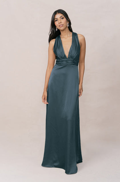 Dylan Satin Dress | Made To Order | Eucalyptus