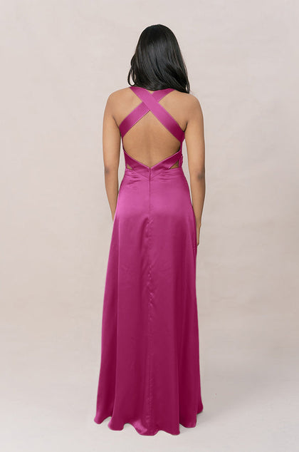 Dylan Satin Dress | Made To Order | Fuchsia
