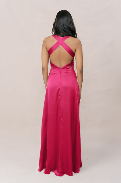 Dylan Satin Dress | Made To Order | Hot Pink