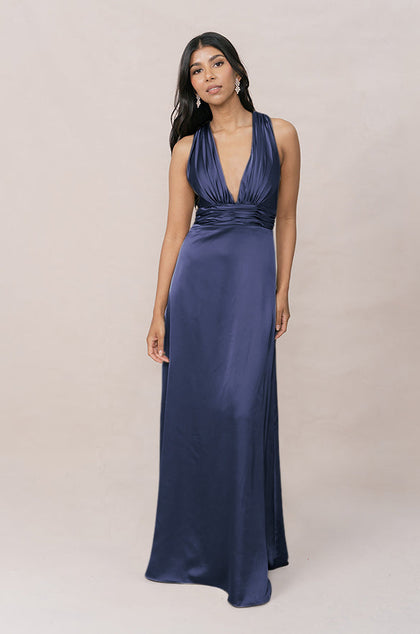 Dylan Satin Dress | Made To Order | Indie Blue