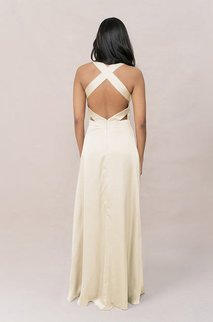 Dylan Satin Dress | Made To Order | Pale Yellow