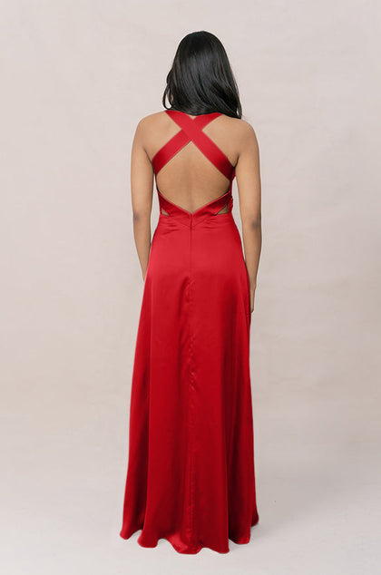 Dylan Satin Dress | Made To Order | Poppy Red