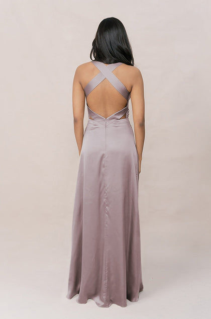 Dylan Satin Dress | Made To Order | Taupe