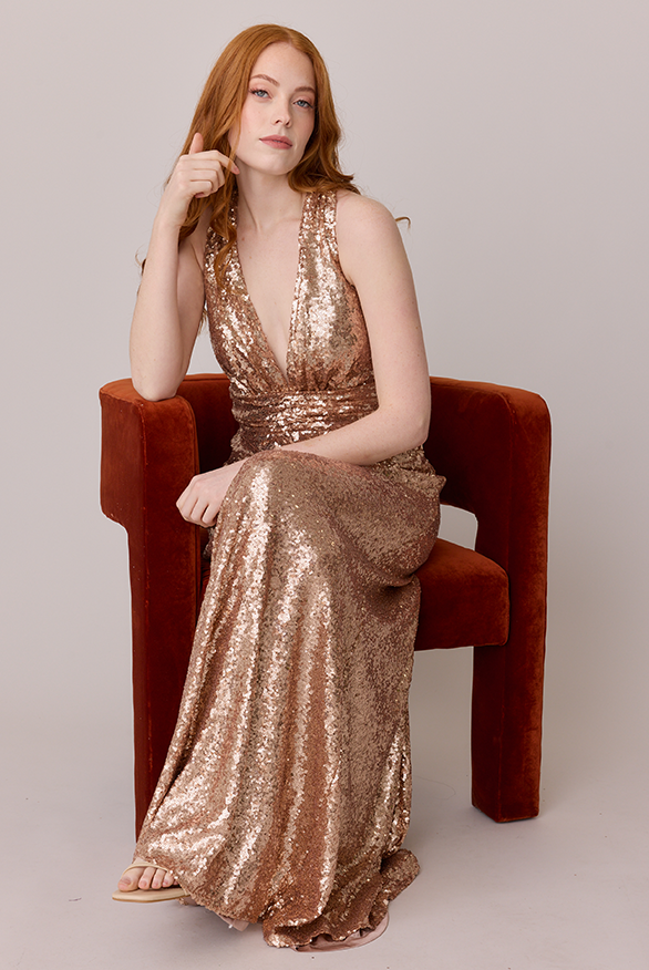 Dylan Sequin Dress | Made To Order Matte Bronze Dylan Sequin Dress | Made To Order Matte Bronze