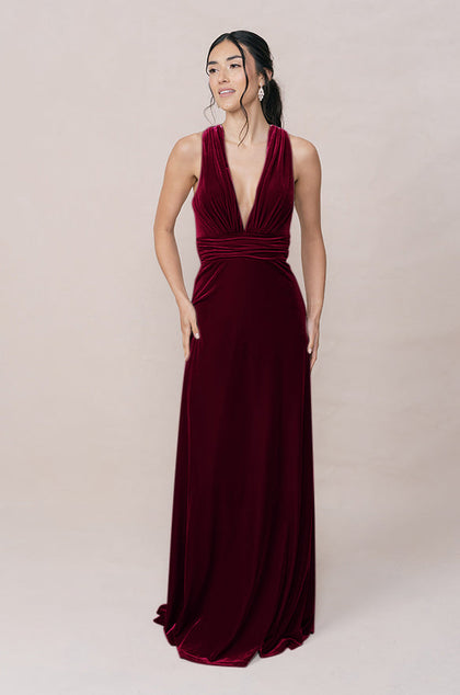 Dylan Velvet Dress | Made To Order | Burgundy