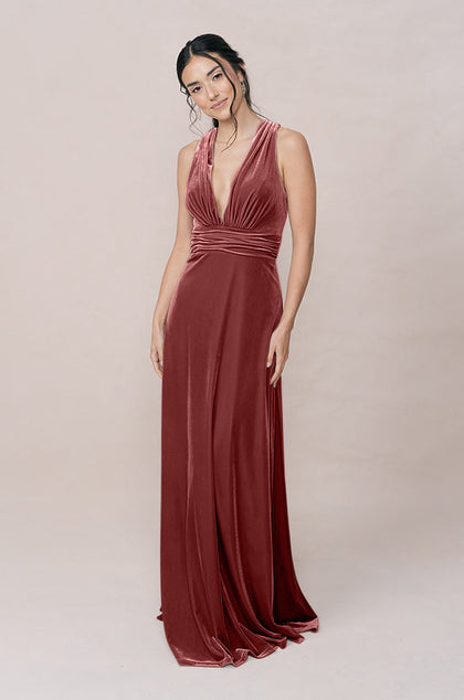 Dylan Velvet Dress | Made To Order | Dusty Rose