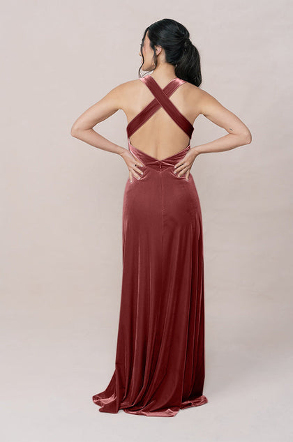 Dylan Velvet Dress | Made To Order | Dusty Rose
