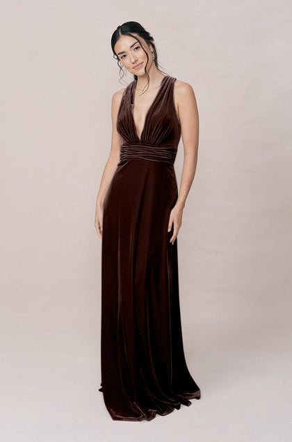 Dylan Velvet Dress | Made To Order | Mahogany