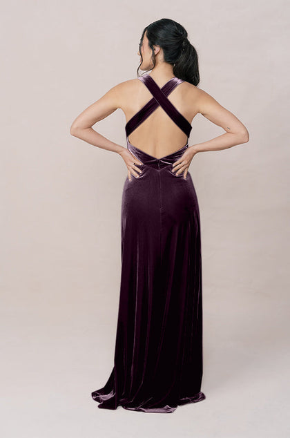 Dylan Velvet Dress | Made To Order | Purple