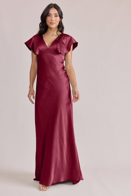 Eden Satin Dress | Made To Order | Berry