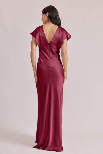 Eden Satin Dress | Made To Order | Berry