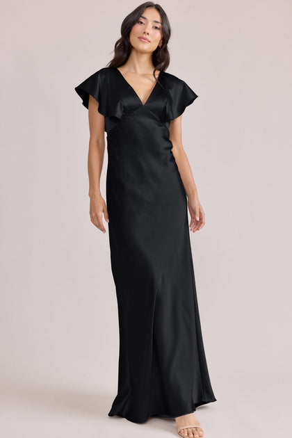 Eden Satin Dress | Made To Order | Black