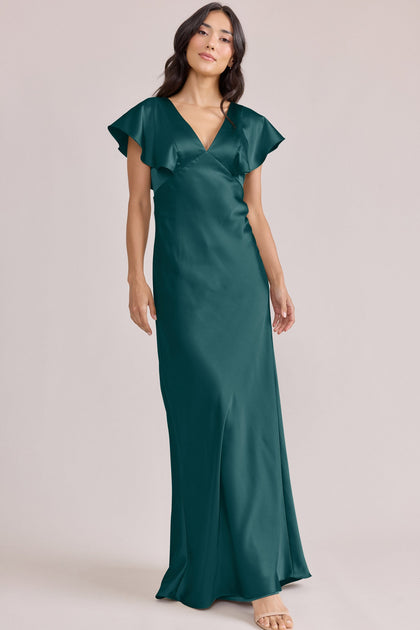 Eden Satin Dress | Made To Order | Classic Emerald
