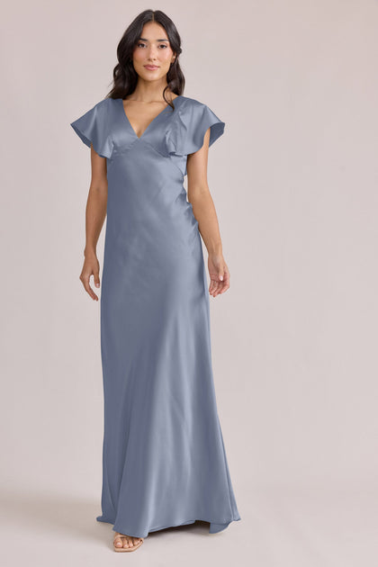 Eden Satin Dress | French Blue
