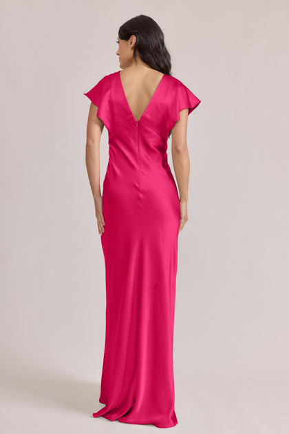 Eden Satin Dress | Made To Order | Hot Pink